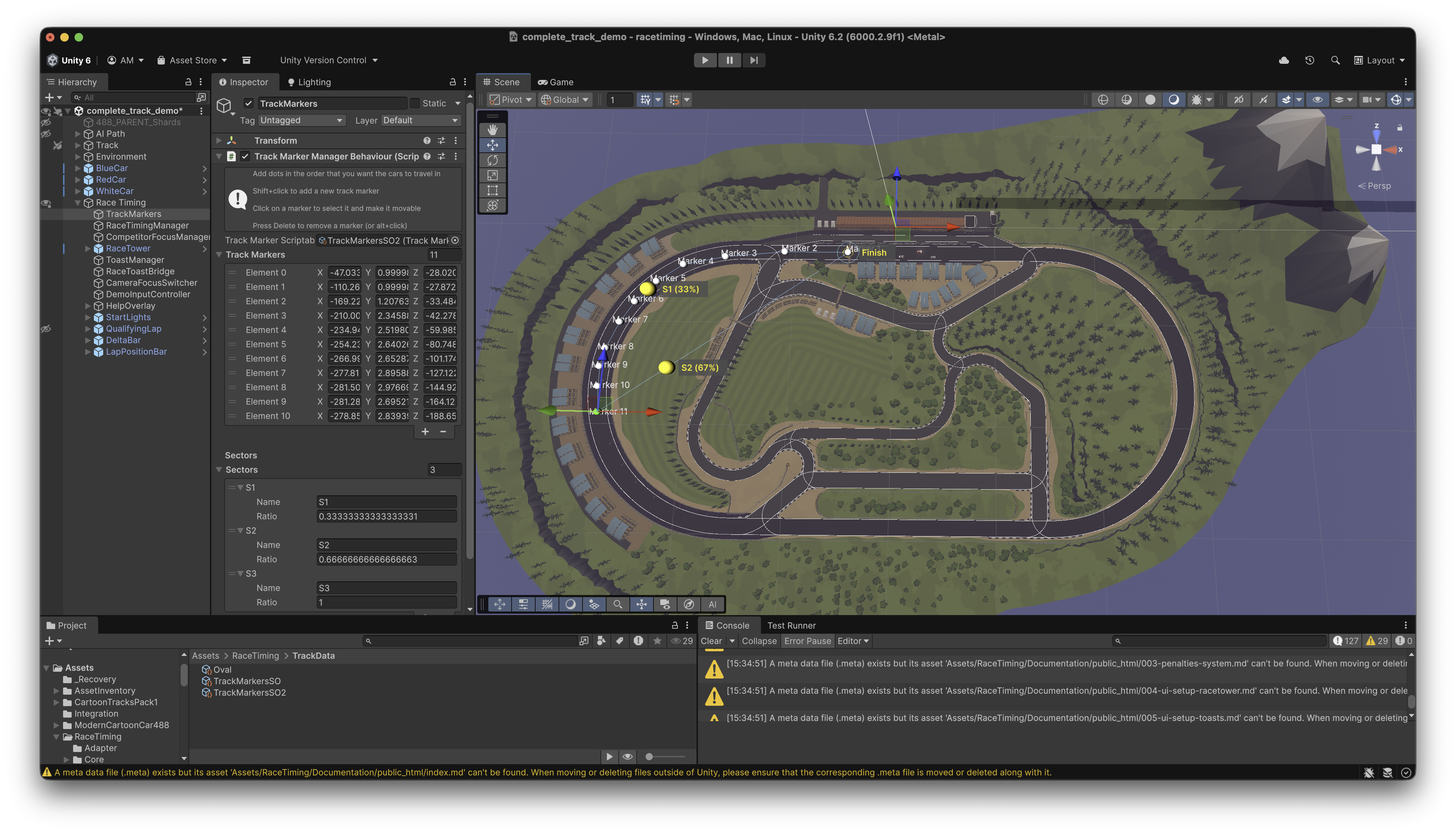 Scene View Track Markers